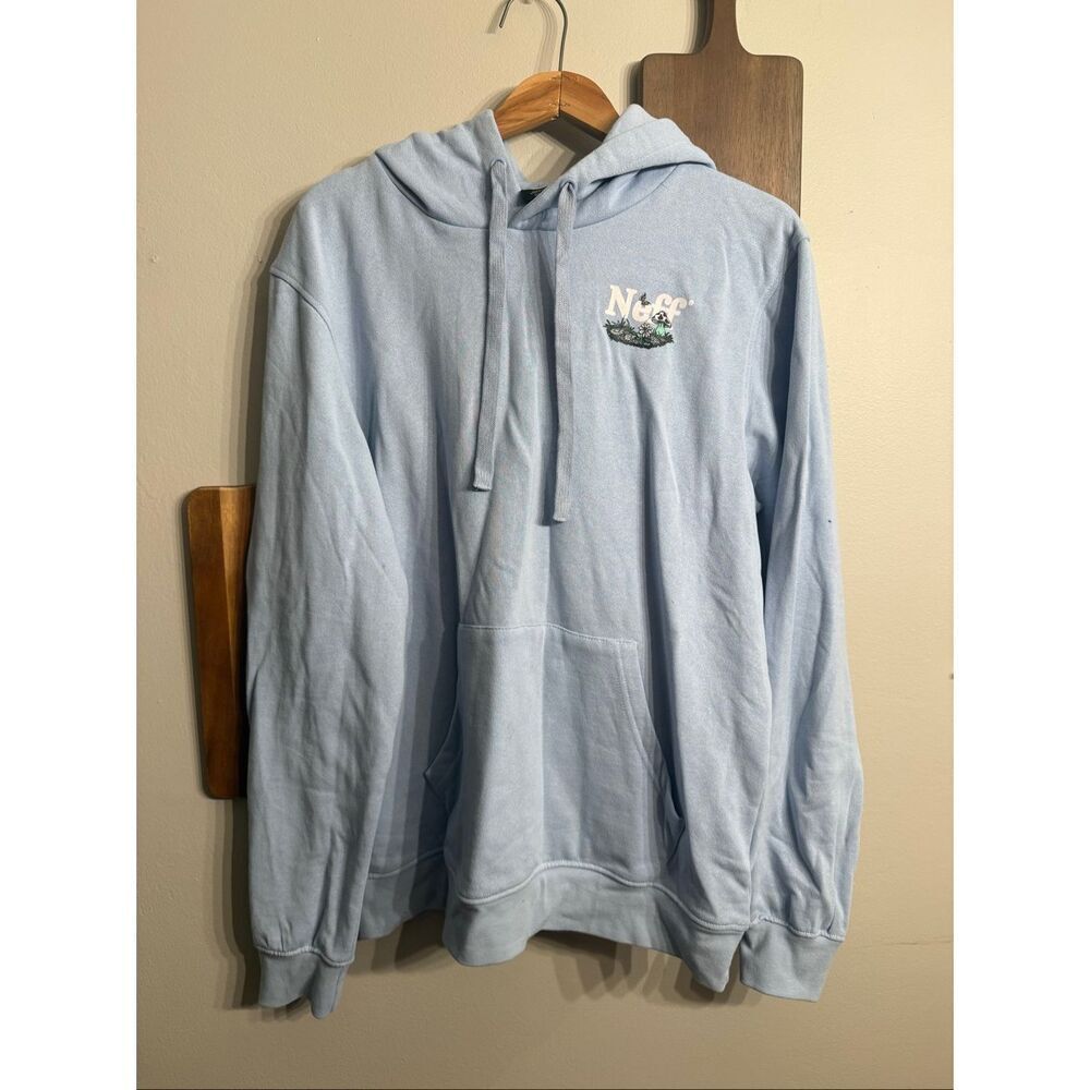 Neff Light Blue Have A Nice Trip Frog Mushroom‎ Long Sleeve Hoodie Size Medium